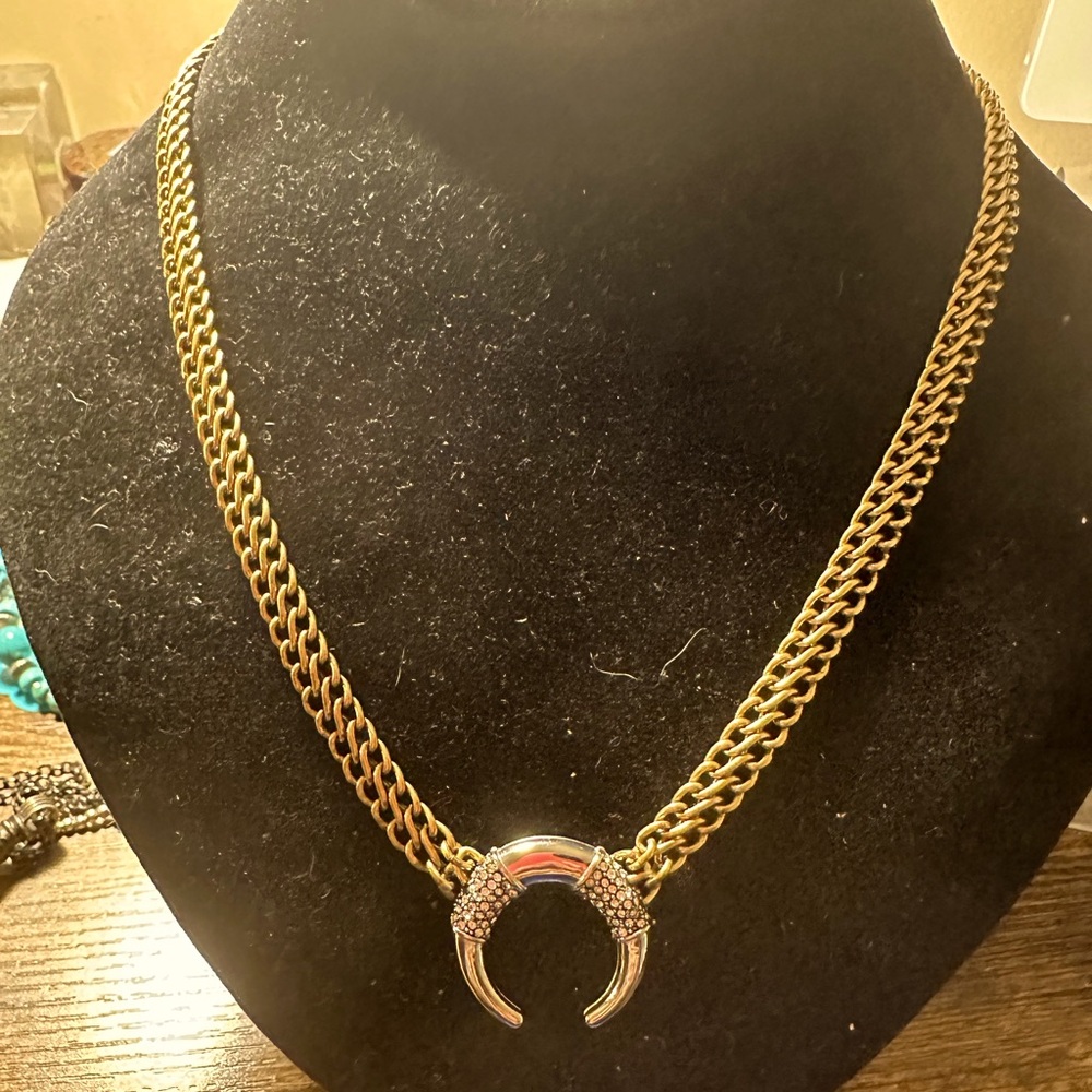 Stella & Dot Double Horn Necklace